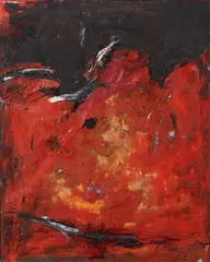 Emil Schumacher, Merz, Oil on canvas