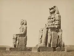 Pascal Sebah, Colossi of Memnon, Thebes. Medinet Habu, Thebes. Gate of Ptolemy III Euergetes, Karnak. Temple of Ramses III., Karnak. Hypostyle, Karnak., 5 albumen prints. From