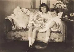 Frank Eugene, Albrecht and Luitpold, the sons of crown prince Rupprecht of Bavaria, Platinum print on thin cardboard