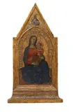 THE VIRGIN WITH CHILD by circle of Jacopo di Cione, Tempera on panel, sold Nov 2011