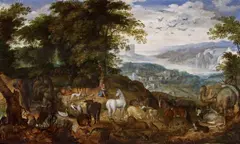 Jacob Savery, I, LANDSCAPE WITH ORPHEUS, Oil on panel