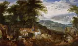 Jacob Savery, I, LANDSCAPE WITH ORPHEUS, Oil on panel