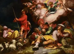 Abraham Bloemaert, ANNUNCIATION TO THE SHEPHERDS, Oil on canvas (relined)