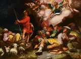 Abraham Bloemaert, ANNUNCIATION TO THE SHEPHERDS, Oil on canvas (relined)