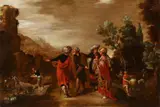 SCENE FROM THE OLD TESTAMENT by circle of Pieter Lastman, Oil on panel (parquetted), sold Nov 2011