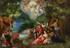 Hans Rottenhammer Jan Brueghel the Elder, THE BAPTISM OF CHRIST, Oil on copper