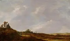 DUNE LANDSCAPE WITH FIGURES by Jan van Goyen, Oil on panel, sold Nov 2011