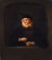Salomon Koninck, BEARDED MAN WITH BARETT PRESENTING A MEDAL, Oil on panel