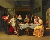Christoffel van der Laemen, A MERRY COMPANY, Oil on panel