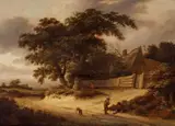 DUNE LANDSCAPE WITH FIGURES AND FARMSTEAD by Roelof Jansz van Vries, Oil on panel (parquetted), sold Nov 2011