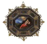 copy after Hans Rottenhammer, LANDSCAPE WITH MARY MAGDALENE READING IN A VERRE EGLOSMISÉ FRAME, Oil on copper
