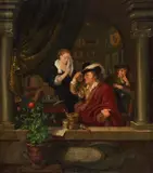 Willem van Mieris, AT THE DOCOTOR, Oil on panel (parquetted)