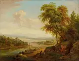 attributed to Christian Georg Schütz the Elder, LANDSCAPE NEAR FÖRSHEIM, Oil on panel