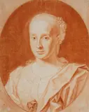 Johann Lorenz Haid, PORTRAIT GEORG PHILIPP RUGENDAS THE ELDER PORTRAIT ANNA BARBARA RUGENDAS, Red chalk on handmade paper