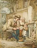 Abraham van Stry the Elder, PRACTISING A SONG, Watercolour