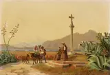 Frederik Petzhold, THE CRUCIFIX NEAR PALERMO, Oil on canvas (relined)