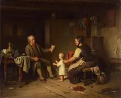 THE PRESENT by Johann Georg Meyer, Oil on canvas, sold Nov 2011