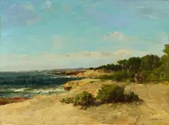 Jean-Baptiste Olive, COAST NEAR MARSEILLE, Oil on canvas (relined)