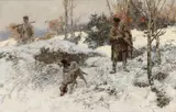 Jaroslav František Julius Vešín, HUNTING IN THE WINTER, Oil on canvas