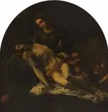 copy after Annibale Carracci, PIETÀ, Oil on canvas (relined)