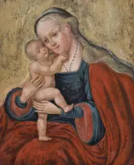 German School, around 1600, THE VIRGIN WITH CHILD, Oil on copper