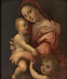 THE VIRGIN WITH CHILD AND INFANT SAINT JOHN by Florentine School, first half of the 16th century, Oil on panel, sold Sep 2011