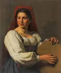 Adolf Grass, PORTRAIT OF A ROMAN WOMAN, Oil on canvas