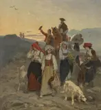 Alexandre-Marie Guillemin, HOMECOMING FROM THE FIELDWORK, Oil on canvas