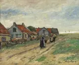 Helmuth Liesegang, FISHERMEN´S HOUSES IN THE DUNES, Oil on canvas
