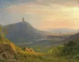 Carl Morgenstern, HILLY LANDSCAPE WITH A CASTLE RUIN