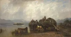 Robert Schietzold, HAYHARVEST AT THE CHIEMSEE, Oil on canvas