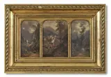 Johann Varrone, THREE MOUTAIN LANDSCAPES, Oil on panel. 20 x 10,5 and 20 x 14 and
