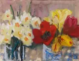 Klaus Fußmann, Untitled (Flower still life), Gouache and pastel chalk on wove paper