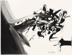 Untitled by Karl Otto Götz, Ink on chamois coloured cardboard, sold Jun 2011
