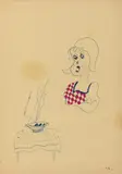 Sigmar Polke, Untitled, Ball-point pen, felt tip pen and pencil on brownish paper