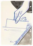 Sigmar Polke, Untitled, Ink and watercolour on chequered ring binder paper