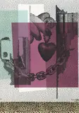 S. H. - oder die Liebe zum Stoff (S.H. - or the love for cloth) by Sigmar Polke, Colour silkscreen on painted fabric, sold Jun 2011