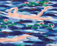 Schwimmer (swimmer) by Salomé, Acrylic on canvas, sold Jun 2011