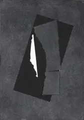 Eurydike by Italo Valenti, Collage of coloured cardboard elements on grey black cardboard on grey painted masonite, sold Jun 2011