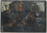 Wolf Vostell, Gui, Décollage: Oil, partially diluted, on torn paper on wood