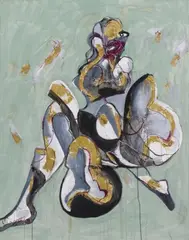 Wolf Vostell, Königin M. Luise v. Preussen, Acrylic, gold leaf and glue on canvas