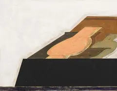 Stefan Wewerka, Untitled (Still life), Mixed media collaged with cardboard elements on masonite