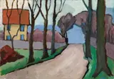 Gabriele Münter, Landstraße mit gelbem Haus (Country Road with Yellow House)