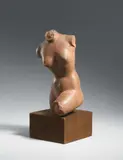 Arno Breker, Weiblicher Torso (Female Torso), Terracotta sculpture. Height 25.7 cm, mounted on wooden base