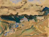 Ernst Ludwig Kirchner, Davoser Alplandschaft - Stafelalp vor Wolkendecke (Davos Alp Landscape - Stafelalp under Heavy Clouds)