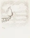 René Magritte, Ohne Titel - Poire (Untitled - Poire), Pen and ink drawing on fine, slightly textured drawing paper with watermark "LA HULPE" (with lion in oval)