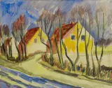 Max Pechstein, Dorfstrasse im Frühling - Leba (Village Road in Spring - Leba)