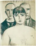 Anton Räderscheidt, Drei Figuren - Doppelselbstbildnis mit Martha (Three Figures - Double Self-Portrait with Martha)