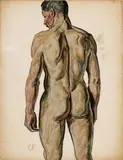 Christian Rohlfs, Männlicher Rückenakt (Male Nude from the Back)