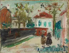 Maurice Utrillo, Petite maison dans le Maquis, Oil over pencil draft on cardboard